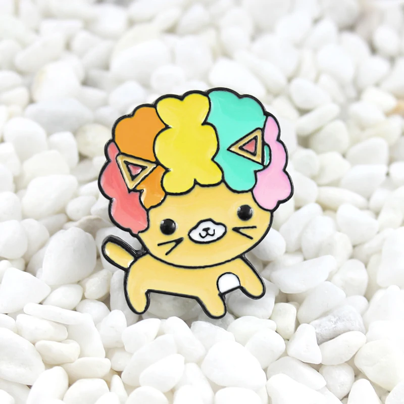 Cute cartoon animal Cat Enamel needle Colored curls Triangle ear Kawaii animal badge Giving gifts to children
Cute cartoon animal Cat Enamel needle Colored curls Triangle ear Kawaii animal badge Giving gifts to children