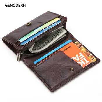 GENODERN New Card Holder for Men Genuine Leather Credit Card Wallet with Button Brown Male Card Case
GENODERN New Card Holder for Men Genuine Leather Credit Card Wallet with Button Brown Male Card Case