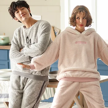 Autumn Winter Warm Flannel Thick Pajamas Coral Fleece Women's Pajama Sets Couple Pyjamas Men Sleepwear Size 3XL Home Clothing
Autumn Winter Warm Flannel Thick Pajamas Coral Fleece Women's Pajama Sets Couple Pyjamas Men Sleepwear Size 3XL Home Clothing