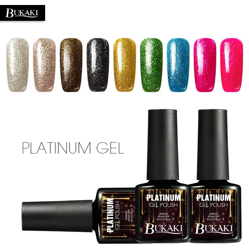 BUKAKI 1pcs Glitter UV Platinum Gel Varnish Shiny Nail Gel Polish Soak Off Semic Permanent Gel Lacquer Shimmer Varnish
BUKAKI 1pcs Glitter UV Platinum Gel Varnish Shiny Nail Gel Polish Soak Off Semic Permanent Gel Lacquer Shimmer Varnish