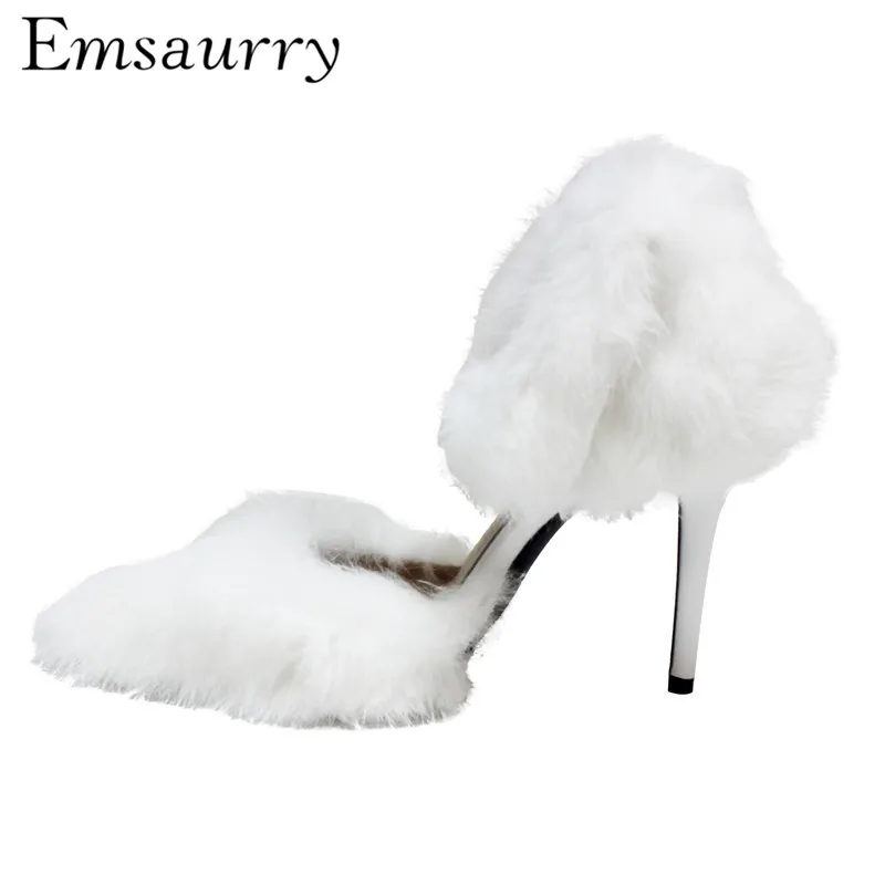 New 2019 Spring White Fur Catwalk Sandals Women Thin High Heels Point Toes Wool Hook Loop Stage Sandalias De Mujer
New 2019 Spring White Fur Catwalk Sandals Women Thin High Heels Point Toes Wool Hook Loop Stage Sandalias De Mujer
