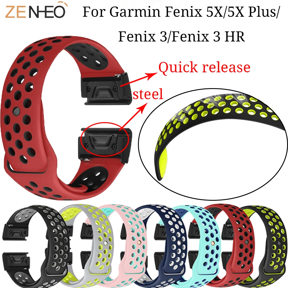 26mm watch Strap for Garmin Fenix 5X/5X Plus Band Sport Silicone Watchband with Easy Fit for Fenix 3/3HR Watch Wrist band Straps
26mm watch Strap for Garmin Fenix 5X/5X Plus Band Sport Silicone Watchband with Easy Fit for Fenix 3/3HR Watch Wrist band Straps
