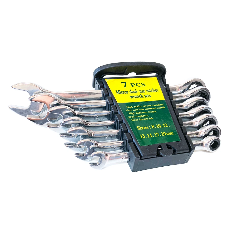 7 Pcs 8-19mm Ratchet Combination Wrenches Set Gear Spanner Tools for Car Repair Tool Kit
7 Pcs 8-19mm Ratchet Combination Wrenches Set Gear Spanner Tools for Car Repair Tool Kit
