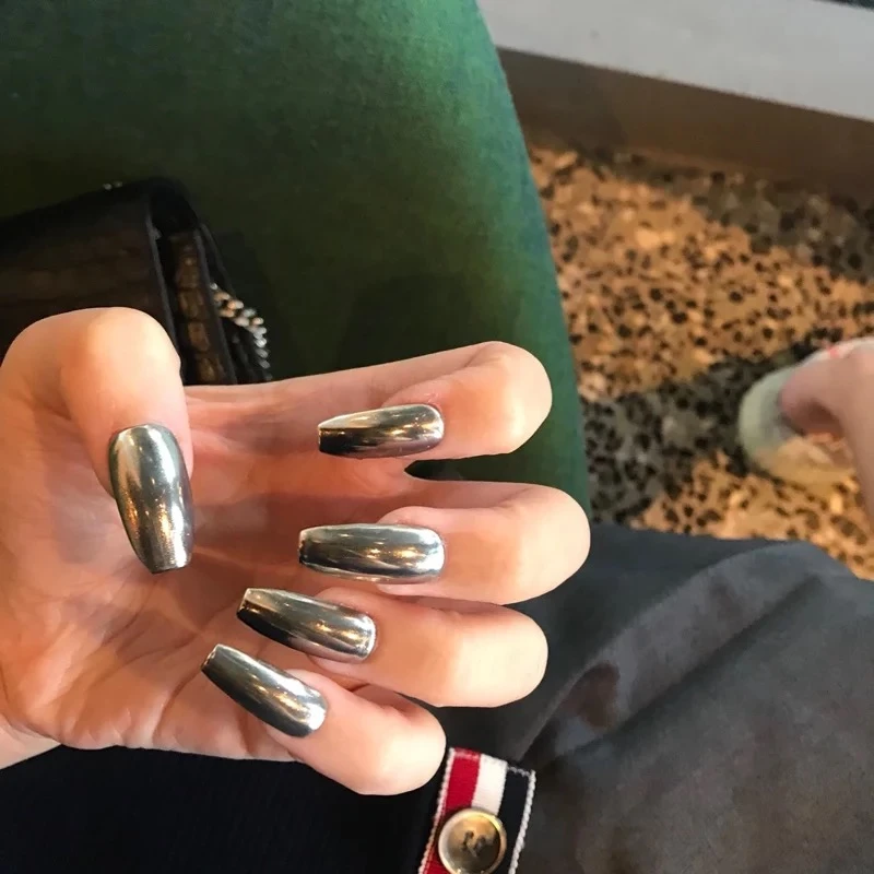 American punk style New metal smoky gray pure color ballet false nails middle-long size lady full nail tips cute fake nails
American punk style New metal smoky gray pure color ballet false nails middle-long size lady full nail tips cute fake nails