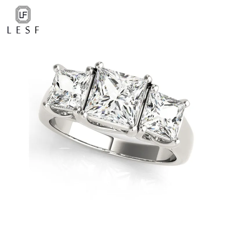 LESF Luxury Pure Solid 925 Silver Rings Jewelry For Women 1.25 ct 3 Stone Princess Square Zircon Fashion Birthday Present
LESF Luxury Pure Solid 925 Silver Rings Jewelry For Women 1.25 ct 3 Stone Princess Square Zircon Fashion Birthday Present