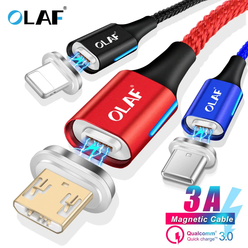 OLAF 3A Magnetic lighting Micro USB Type C Cable Fast Charger For Iphone 6 7 8 Plus X XR XS Max For Redmi note 7 For Samsung S9
OLAF 3A Magnetic lighting Micro USB Type C Cable Fast Charger For Iphone 6 7 8 Plus X XR XS Max For Redmi note 7 For Samsung S9
