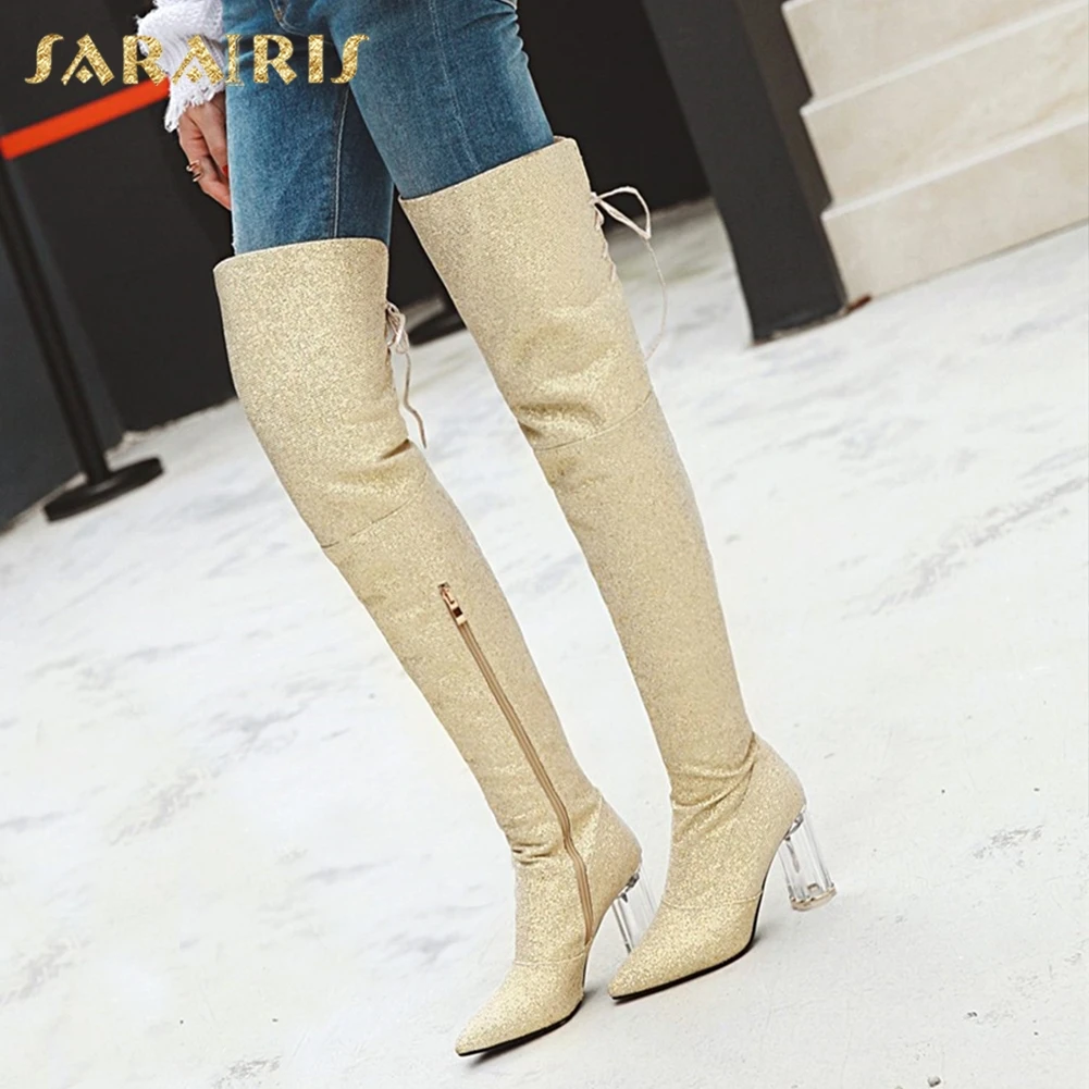 SARAIRIS plus Size 32-43 Sequin Shoes Woman Party Boots Pointed Toe Chunky Heels Over The Knee Boots Woman Shoes
SARAIRIS plus Size 32-43 Sequin Shoes Woman Party Boots Pointed Toe Chunky Heels Over The Knee Boots Woman Shoes