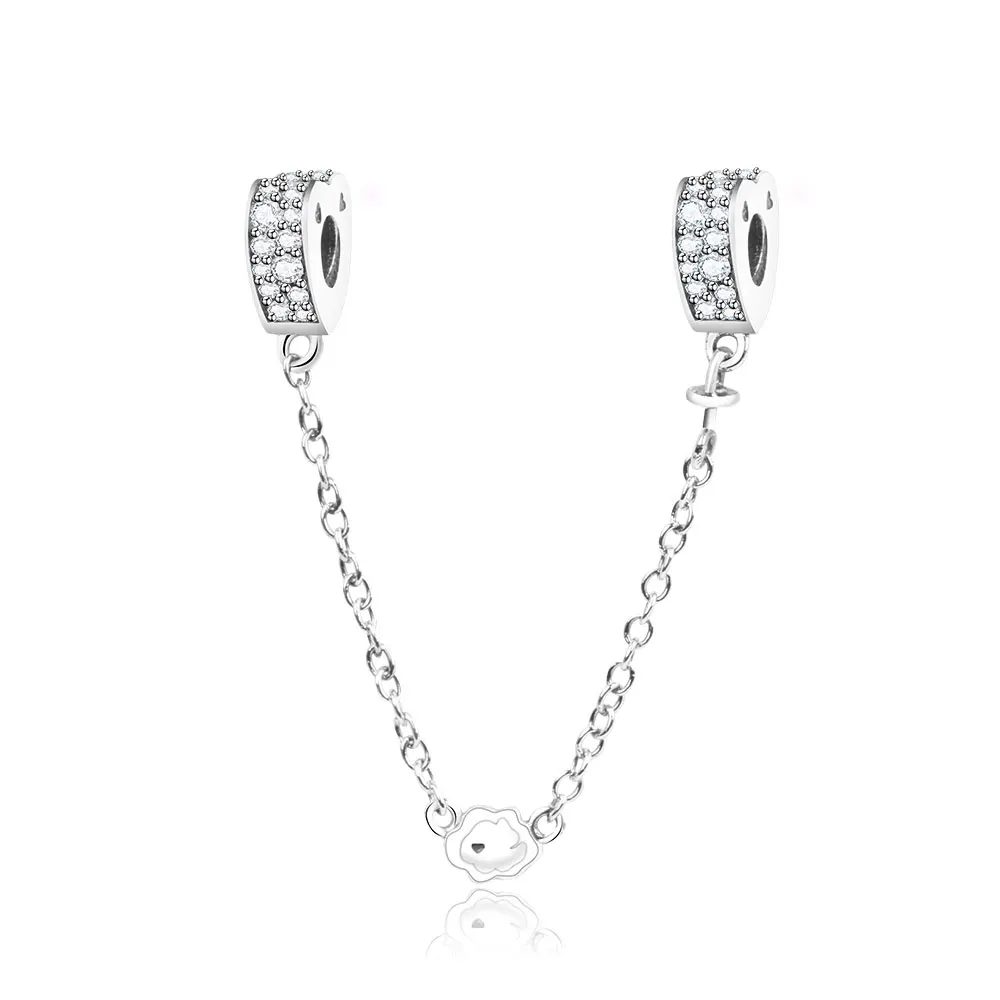 Fit Original Pandora Charm Bracelet 925 Sterling Silver White Zircon Safety Chain Heart Charm Bead DIY Jewelry Berloque 2018 New
Fit Original Pandora Charm Bracelet 925 Sterling Silver White Zircon Safety Chain Heart Charm Bead DIY Jewelry Berloque 2018 New