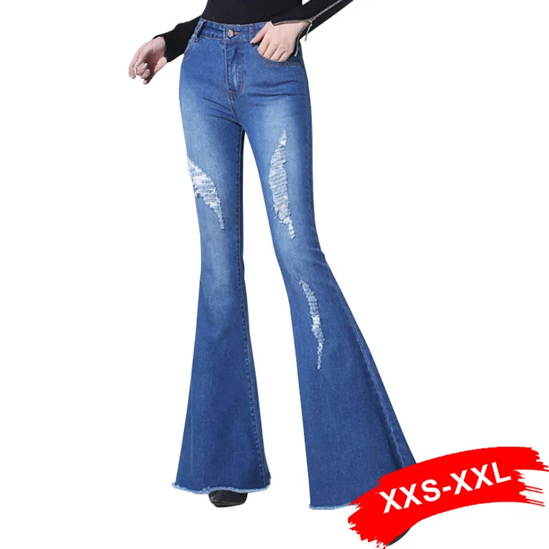 Ripped Flare Jeans With Holes Slim Stretch Pants With Wide Leg Light Blue Distressed Jeans Bell Bottom Boot Cuts Skinny Jeans
Ripped Flare Jeans With Holes Slim Stretch Pants With Wide Leg Light Blue Distressed Jeans Bell Bottom Boot Cuts Skinny Jeans