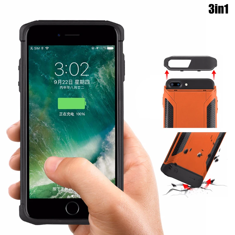 5000mAh External Battery Charger Case For iphone 7 8 Plus Anti-fall/Shockproof/ Life Waterproof/ Power Bank for i 6Plus 6Splus
5000mAh External Battery Charger Case For iphone 7 8 Plus Anti-fall/Shockproof/ Life Waterproof/ Power Bank for i 6Plus 6Splus