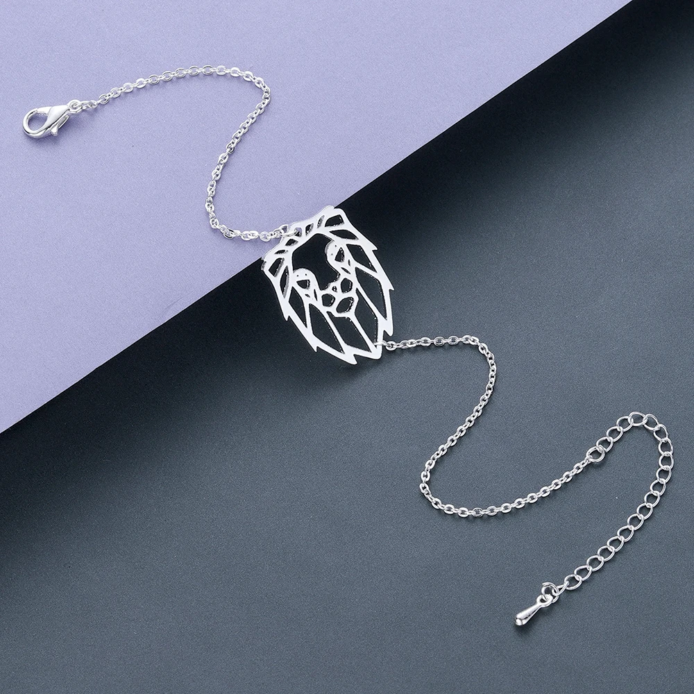 Chandler Brand Origami Lion Pendant Geometric Lion Chain Bracelet & Bangle Animal Charm Bracelete Stainless Steel Simple Jewelry
Chandler Brand Origami Lion Pendant Geometric Lion Chain Bracelet & Bangle Animal Charm Bracelete Stainless Steel Simple Jewelry