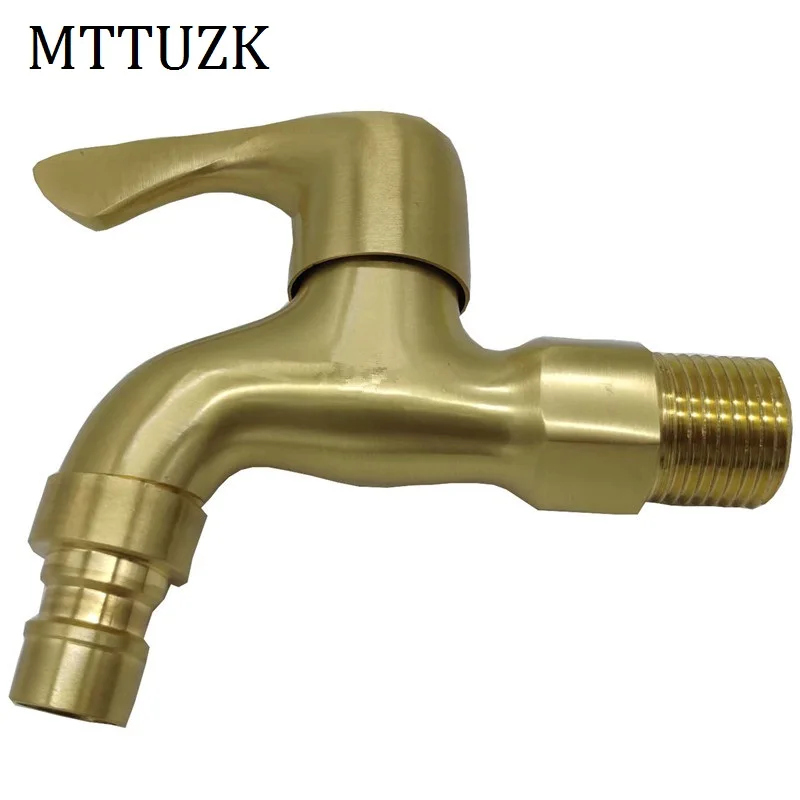 MTTUZK полностью медный смеситель для стиральной машины латунный Матовый Золотой