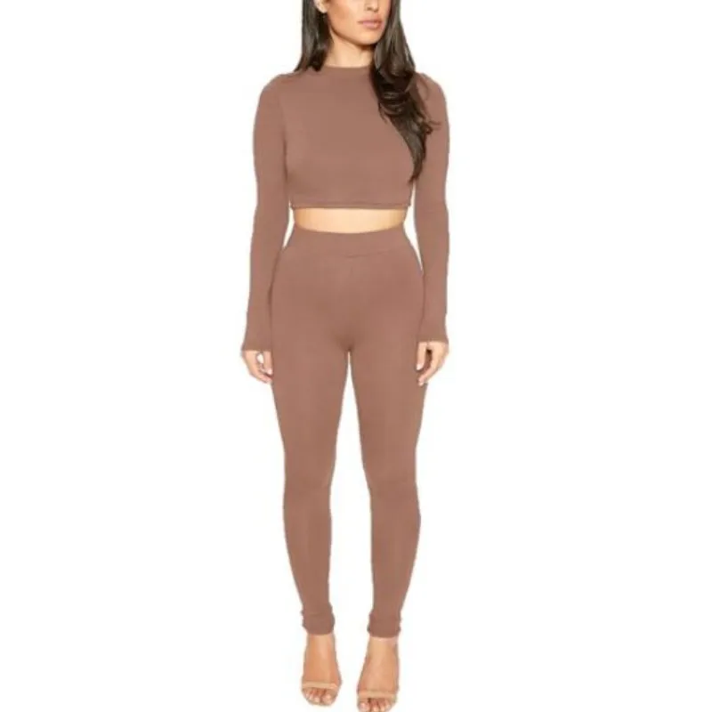 Spring Autumn 2 Piece Pants Set Women Suit Long Sleeve Slim Crop Top Elastic Waist Pencil Leggings Female Tracksuits Tight
Spring Autumn 2 Piece Pants Set Women Suit Long Sleeve Slim Crop Top Elastic Waist Pencil Leggings Female Tracksuits Tight