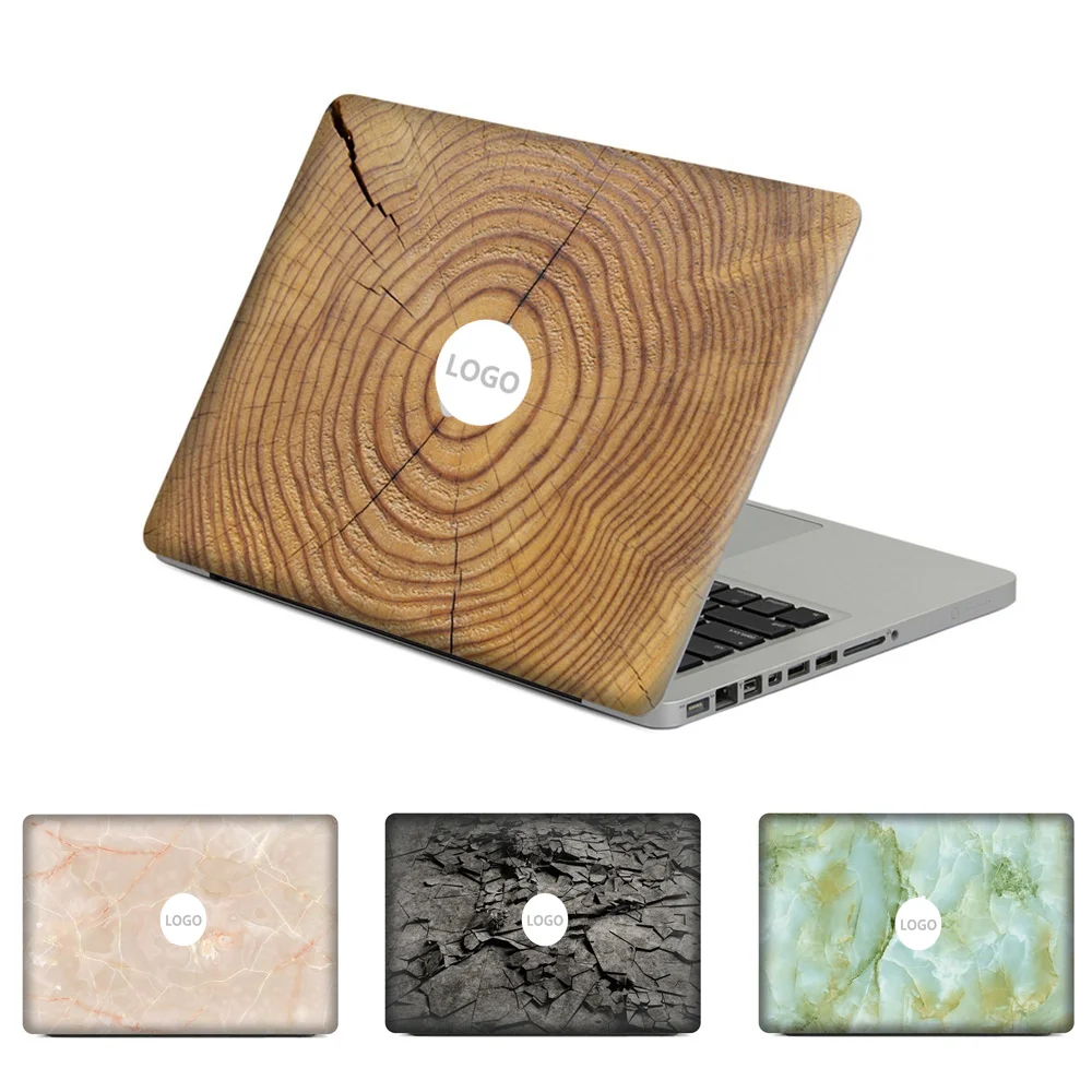 3D деревянные кольца мраморная Виниловая Наклейка для MacBook Air Pro 11 13 15 дюймов Mac