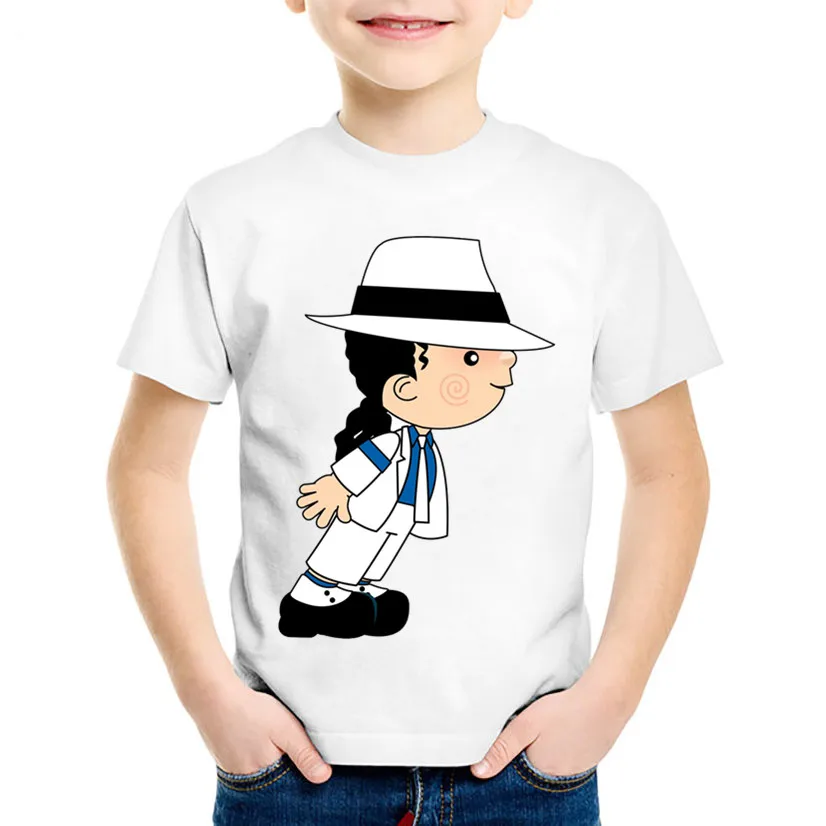 Children Cartoon Michael Jackson Funny T shirt Kids Rock N Roll Summer Tops Baby Boys/Girls Casual Clothes,HKP5144