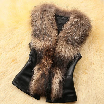 Vest PU Leather Faux Fur Women Winter Coat 2018 Casual Plus Size Sleeveless Faux Fox Fur Collar Vest Winter Jacket Coat Women
Vest PU Leather Faux Fur Women Winter Coat 2018 Casual Plus Size Sleeveless Faux Fox Fur Collar Vest Winter Jacket Coat Women