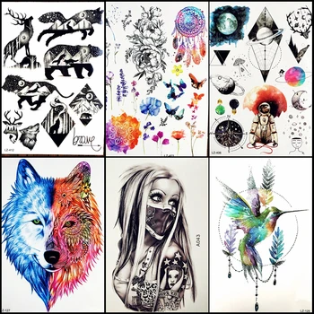 Planets Design Animals Temporary Tattoo Bear Deer Elk Lion Wolf Star Moon Mountain Forest Black Waterproof Fake Tattoo Stickers
Planets Design Animals Temporary Tattoo Bear Deer Elk Lion Wolf Star Moon Mountain Forest Black Waterproof Fake Tattoo Stickers