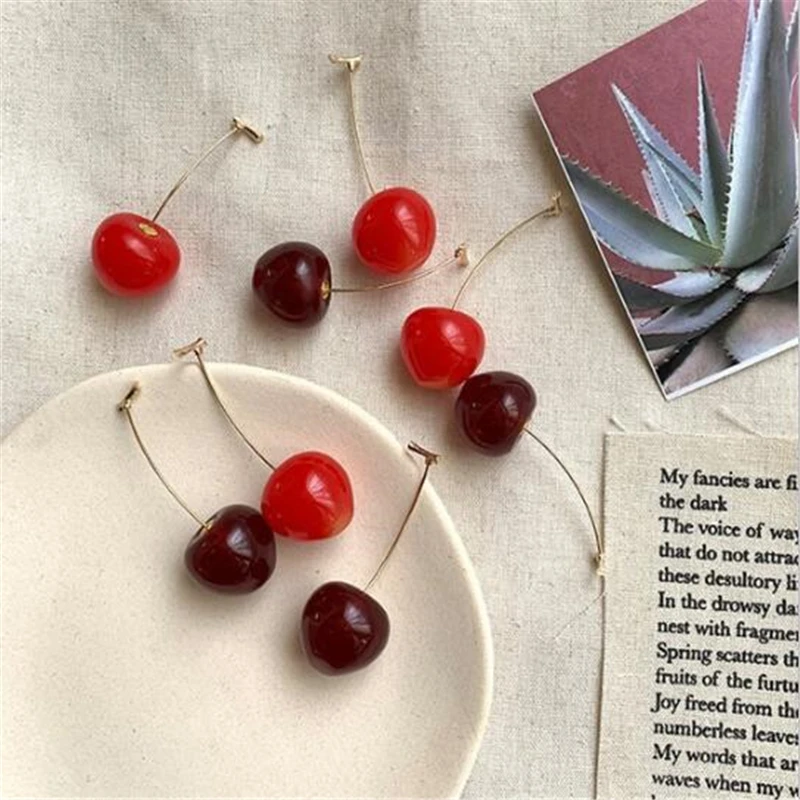 Cute Fruit Cherry Earrings Acrylic Long Red Drop Earrings For Women Elegant Jewelry Wedding Cherry Accessories Earring Jewellery
Cute Fruit Cherry Earrings Acrylic Long Red Drop Earrings For Women Elegant Jewelry Wedding Cherry Accessories Earring Jewellery