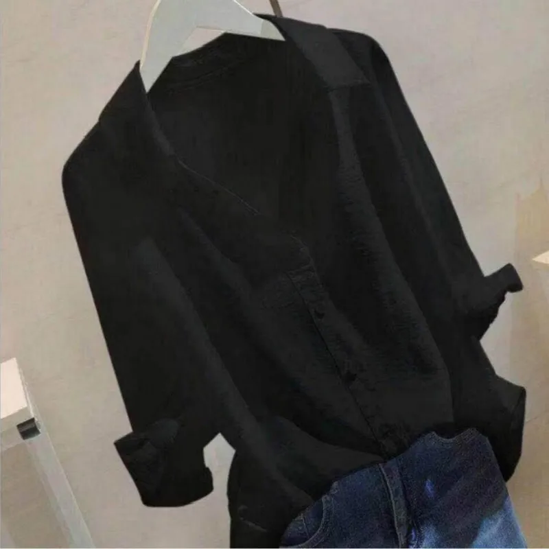 2019 new women's pure color shirts, multiple colors, sleeves, loose, thin, leisure, large size 4XL
2019 new women's pure color shirts, multiple colors, sleeves, loose, thin, leisure, large size 4XL