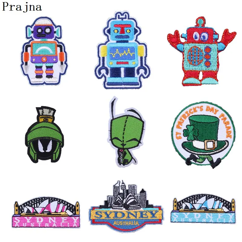 Prajna Cartoon Robot Patch Cheap Embroidered Patches Iron On Stickers Cute Fabric Patches Appliques For Clothing Decor Hot Sale
Prajna Cartoon Robot Patch Cheap Embroidered Patches Iron On Stickers Cute Fabric Patches Appliques For Clothing Decor Hot Sale
