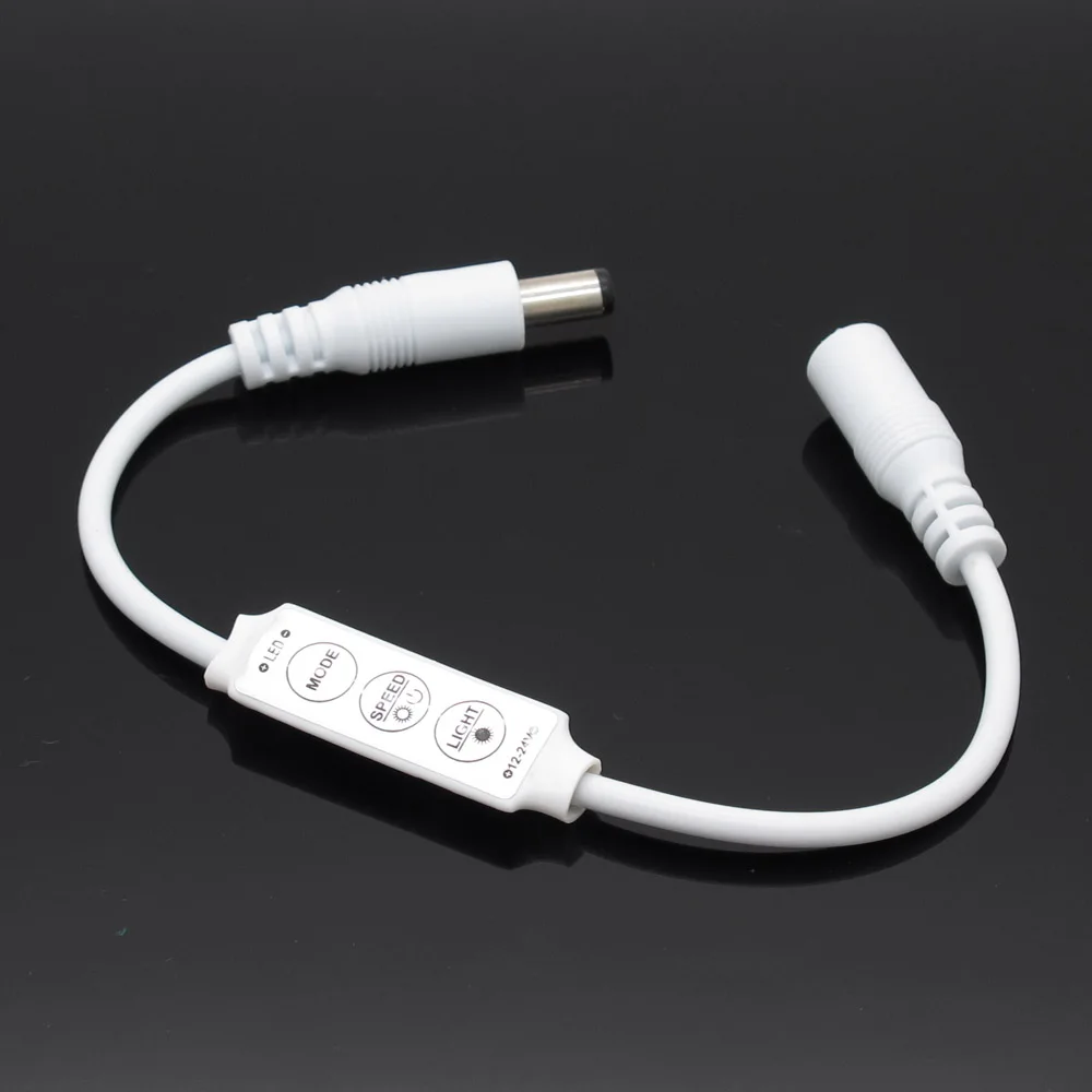 DC 12V 24V Mini 3 Keys Single Color LED Controler Brightness Dimmer DC plug for LED 3528 5050 5730 SMD strip light
DC 12V 24V Mini 3 Keys Single Color LED Controler Brightness Dimmer DC plug for LED 3528 5050 5730 SMD strip light