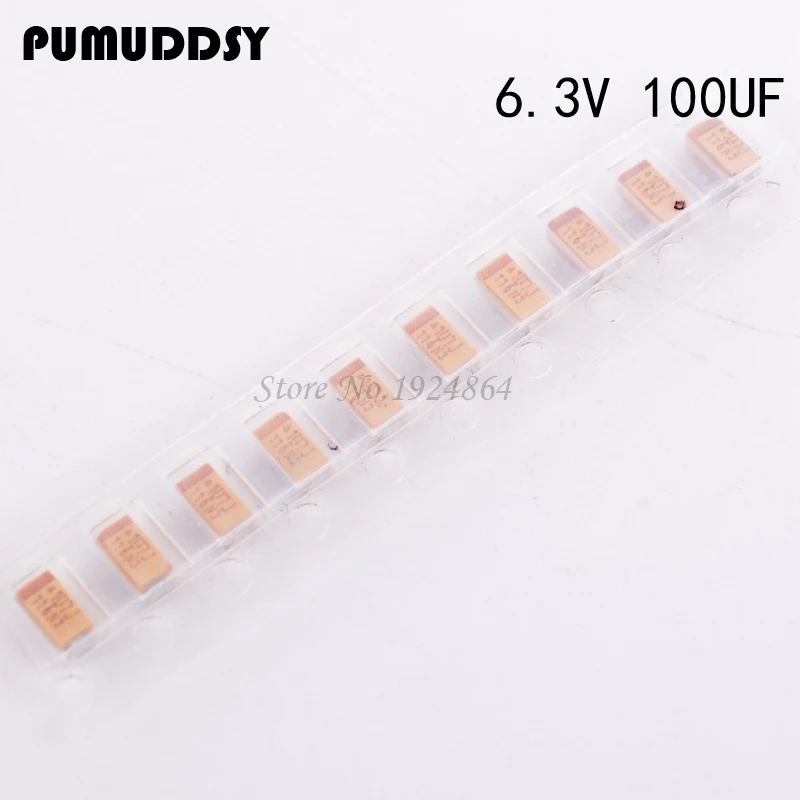 10pcs A 3216 100uF 6.3V 107 107J SMD tantalum capacitor