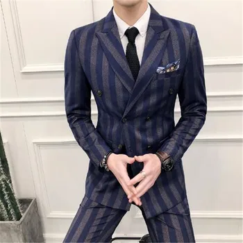 Hot Sales Costume Homme Stripe Terno Groom Tuxedos Groomsmen Mens Wedding Suits 2Pieces Slim Fit Blazer ( Jacket+Pants+Tie)
Hot Sales Costume Homme Stripe Terno Groom Tuxedos Groomsmen Mens Wedding Suits 2Pieces Slim Fit Blazer ( Jacket+Pants+Tie)
