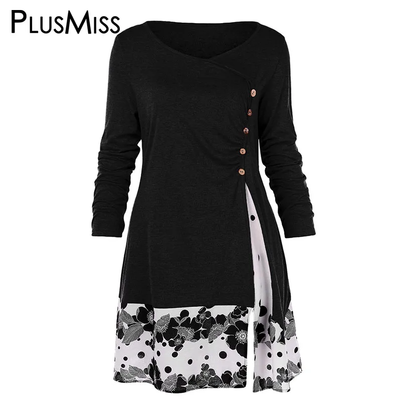 PlusMiss Plus Size 5XL Draped Floral Printed Long Tunic T Shirts Women Spring 2019 Long Sleeve Tops Tees Big Size XXXXL XXXL XXL
PlusMiss Plus Size 5XL Draped Floral Printed Long Tunic T Shirts Women Spring 2019 Long Sleeve Tops Tees Big Size XXXXL XXXL XXL