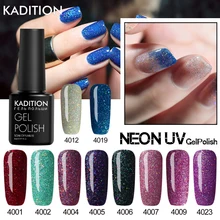 KADITION 新 8 ミリリットル幸運ネオンネイルジェル 19 色光沢のある半永久ブリリアントネイルジェルキット UV Led ランプ polygel のためのマニキュア(China)