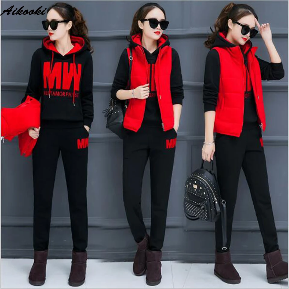 Aikooki Women Plus Thick Hoodies Winter Cotton Warm Three Piece Set Women Hoodies+Vest+Pant Tracksuit Casual Waistcoat Vest Coat
Aikooki Women Plus Thick Hoodies Winter Cotton Warm Three Piece Set Women Hoodies+Vest+Pant Tracksuit Casual Waistcoat Vest Coat