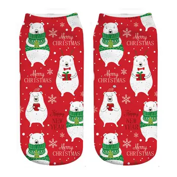 

RUNNING CHICK Christmas Bear 3d digital printing socks wholesales and dropshipping