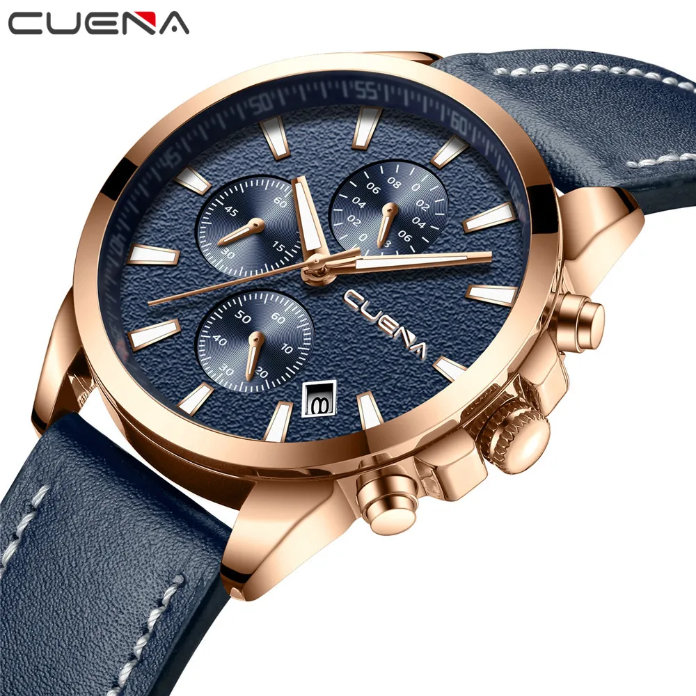 CUENA Men's Watches Analog Quartz Wrist Watch Men Waterproof Luxury Male Clock Leather Strap Wristwatches Relogio Masculino 2018
CUENA Men's Watches Analog Quartz Wrist Watch Men Waterproof Luxury Male Clock Leather Strap Wristwatches Relogio Masculino 2018