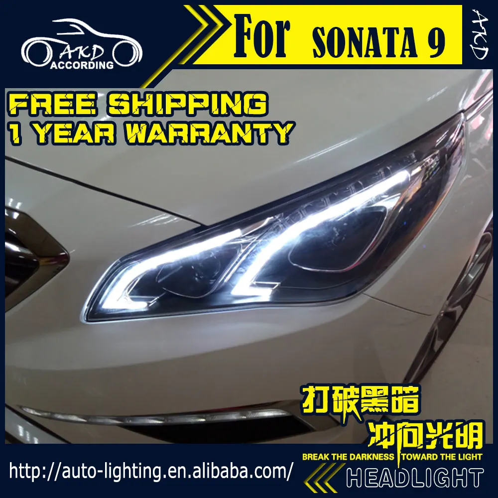 

AKD Car Styling Head Lamp for Hyundai Sonata Headlights 2016-2018 New Sonata LED Headlight Sonata9 H7 D2H Hid Bi Xenon Beam