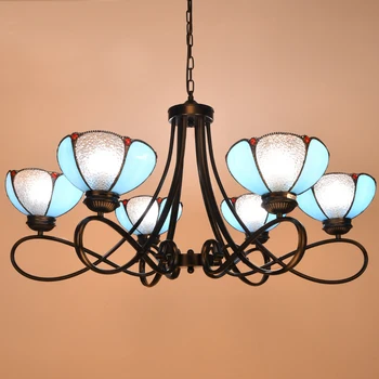 Mediterranean Tiffany Baroque Stained Glass Suspended Luminaire E27 Chain Pendant lights Parlor Dining Room hanging lighting
Mediterranean Tiffany Baroque Stained Glass Suspended Luminaire E27 Chain Pendant lights Parlor Dining Room hanging lighting