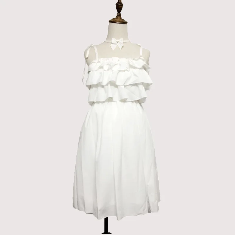 Summer dress for women Fresh Lovely Sleeveless Mini Slip Dresses Solid White Straps Ruffles Bust Girl Japanese Chiffon Vestidos
Summer dress for women Fresh Lovely Sleeveless Mini Slip Dresses Solid White Straps Ruffles Bust Girl Japanese Chiffon Vestidos