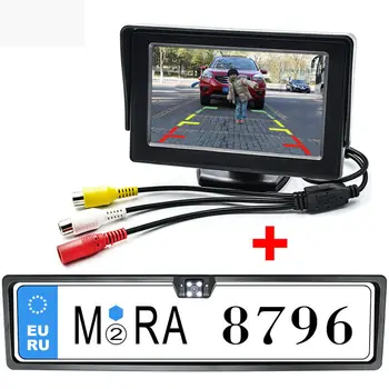 GreenYi 2 In 1 Night Vision Reversing Backup License Plate Frame Rear View Camera with 4.3 Inch Car Rear Mirror Monitor
GreenYi 2 In 1 Night Vision Reversing Backup License Plate Frame Rear View Camera with 4.3 Inch Car Rear Mirror Monitor