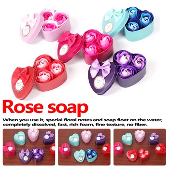 Rose Red 3Pcs Artificial Flower Rose Soap Flower Heart-Shaped Iron Box Scented Bath Body Petal Rose Small Gift Box 
Rose Red 3Pcs Artificial Flower Rose Soap Flower Heart-Shaped Iron Box Scented Bath Body Petal Rose Small Gift Box