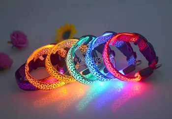 Leopard print LED Nylon Pet Dog Cat Collar Night Safety LED Light-up Flashing Glow in the Dark Lighted Dog Collars
Leopard print LED Nylon Pet Dog Cat Collar Night Safety LED Light-up Flashing Glow in the Dark Lighted Dog Collars