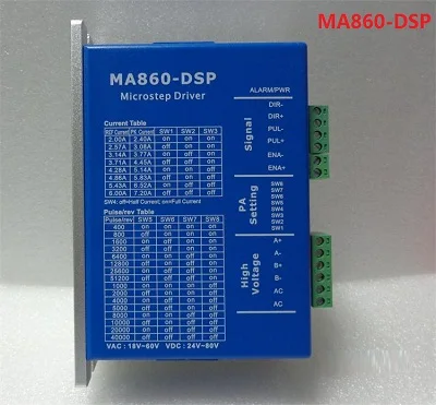 2-Phase Stepper Driver MA860-DSP 24V-80VDC or VAC16-70VAC Output 6A Current NEMA 34 Motor
2-Phase Stepper Driver MA860-DSP 24V-80VDC or VAC16-70VAC Output 6A Current NEMA 34 Motor