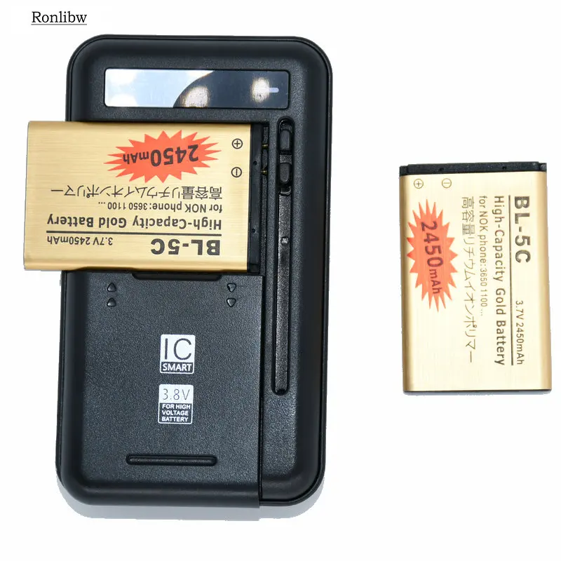 Ronlibw 2Pcs 2450mAh BL-5C BL5C Replacement Battery+Charger For Nokia 6230 6270 6555 6600 6630 6670 6680 6681 6682 6820 6330
Ronlibw 2Pcs 2450mAh BL-5C BL5C Replacement Battery+Charger For Nokia 6230 6270 6555 6600 6630 6670 6680 6681 6682 6820 6330