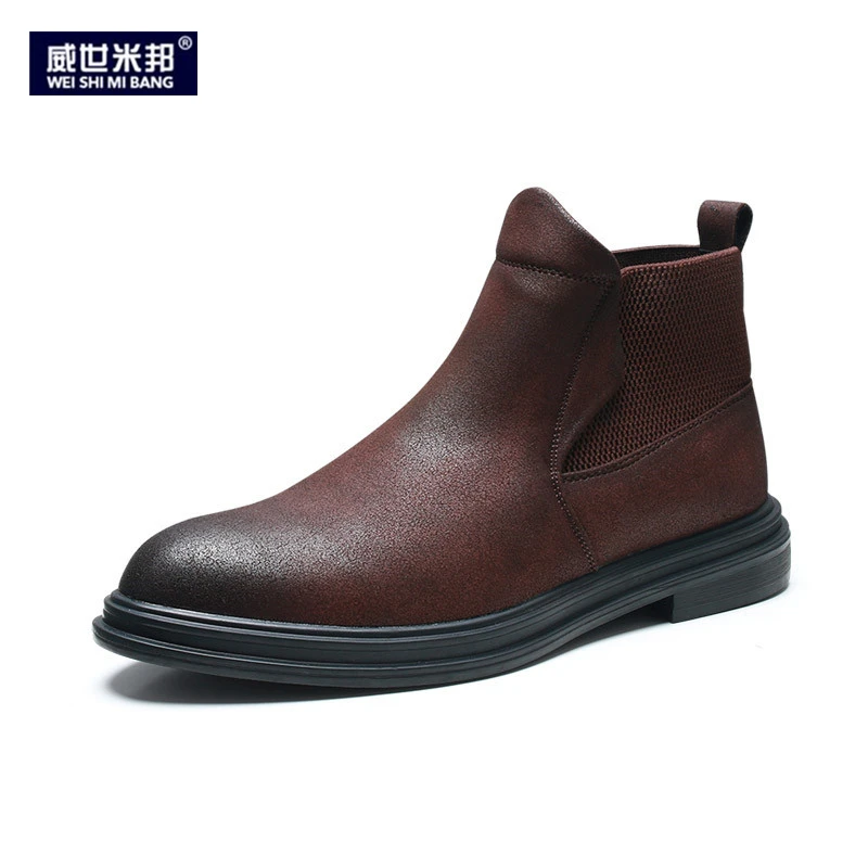 Men Winter Heel Shoes Square Heel Pointed Toe Ankle Boots Slip On Boots Thick Heel Winter Boots Black Wedding Shoes Man
Men Winter Heel Shoes Square Heel Pointed Toe Ankle Boots Slip On Boots Thick Heel Winter Boots Black Wedding Shoes Man