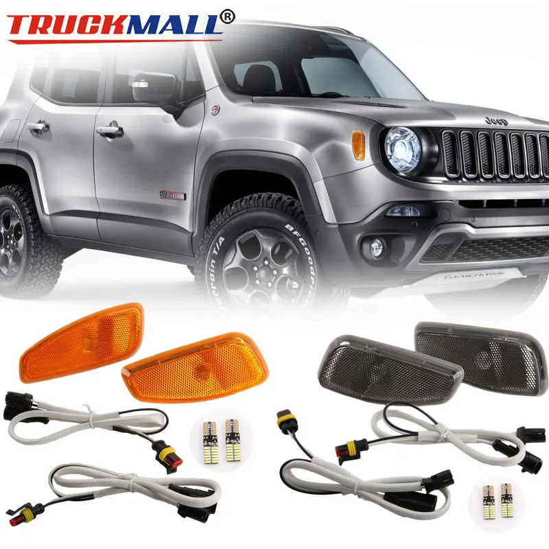 Smoked Lens Amber LED Lights Side Marker Turn Signal Lamps Update Kit with T10 Lights Bulb For Jeep Renegade 2014 2015 2016
Smoked Lens Amber LED Lights Side Marker Turn Signal Lamps Update Kit with T10 Lights Bulb For Jeep Renegade 2014 2015 2016
