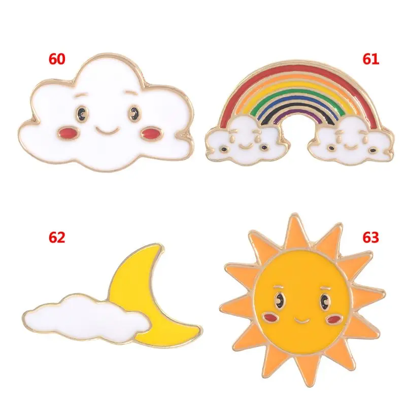 Creative Girls Jewelry Cute Sweet Drop Oil Cartoon Brooch Cloud Rainbow Sun Moon Shape Brooches Pin Buckle Clothes Decoration
Creative Girls Jewelry Cute Sweet Drop Oil Cartoon Brooch Cloud Rainbow Sun Moon Shape Brooches Pin Buckle Clothes Decoration