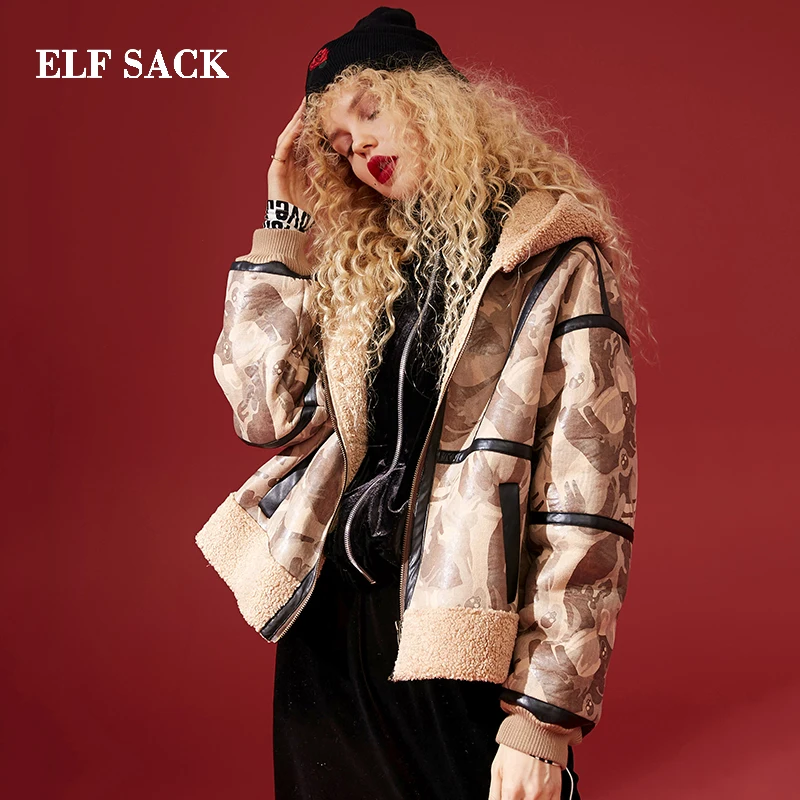 ELF SACK Fashion New Thick Wool Jackets Wide-waisted Casual Print Full Women Blends Coats Streetwear Femme Wool Coats Female
ELF SACK Fashion New Thick Wool Jackets Wide-waisted Casual Print Full Women Blends Coats Streetwear Femme Wool Coats Female