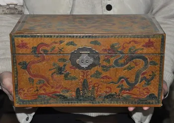 christmas 13"Old Chinese dynasty palace lacquerware Wood Dragon storage box Treasure chest halloween
christmas 13"Old Chinese dynasty palace lacquerware Wood Dragon storage box Treasure chest halloween