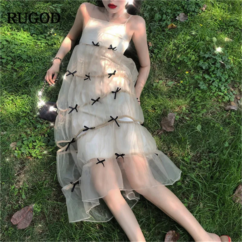 RUGOD Sweet women dress bow-knot tied layered patchwork lace spaghetti strap knee-length elegant loose modis femme vestido
RUGOD Sweet women dress bow-knot tied layered patchwork lace spaghetti strap knee-length elegant loose modis femme vestido