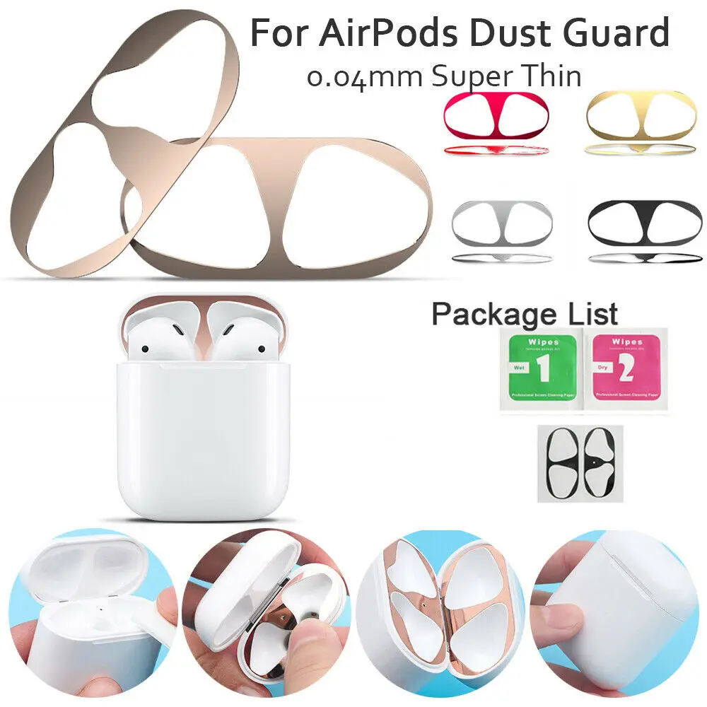 Популярный металлический пылезащитный стикер для Apple AirPods Чехол чехол Защитная