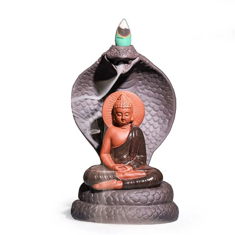 Backflow Incense Burner Buddha on Snake Creative Home Decoration Indoor Aromatherapy Censer Ceramic Craft Mean Wreath Auspicous
Backflow Incense Burner Buddha on Snake Creative Home Decoration Indoor Aromatherapy Censer Ceramic Craft Mean Wreath Auspicous