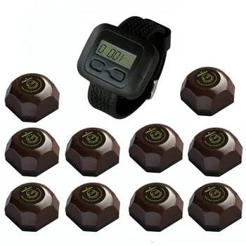 SINGCALL wireless call bell system,vibrating restaurant pagers,10 pcs coffee buttons and one wrist watch for waiter
SINGCALL wireless call bell system,vibrating restaurant pagers,10 pcs coffee buttons and one wrist watch for waiter