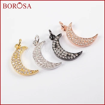 BOROSA CZ Micro Pave White Zircon Moon Shape Crescent Pendant,High Quality Cubic Zircon Druzy Pendant for Necklace Jewelry WX653
BOROSA CZ Micro Pave White Zircon Moon Shape Crescent Pendant,High Quality Cubic Zircon Druzy Pendant for Necklace Jewelry WX653